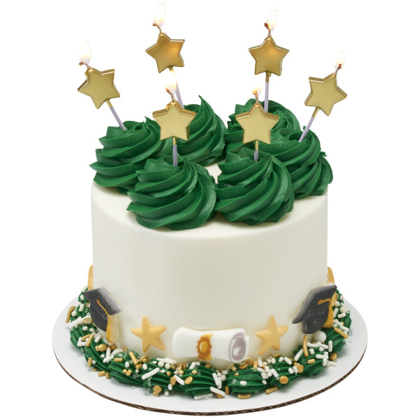 Gold Star Shaped Candles 6 Count - Image 2