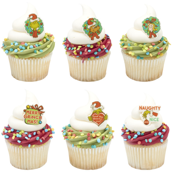 Grinch Merry Grinchmas Assortment Sweet Decor Printed Edible Decorations 6 count - Image 2