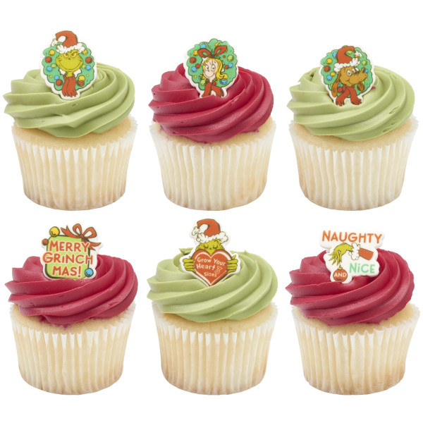Grinch Merry Grinchmas Assortment Sweet Decor Printed Edible Decorations 6 count - Image 3
