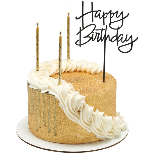 Gold with Black Happy Birthday Print 12 Candles - Image 2