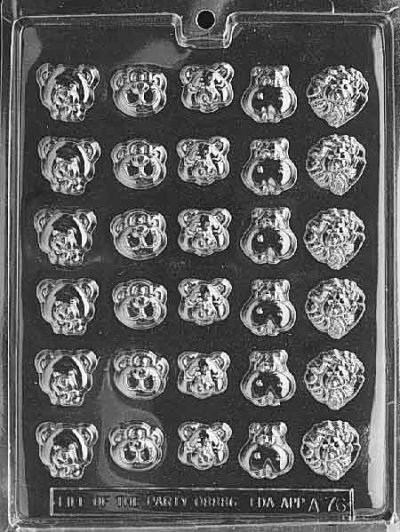 Animal Faces Mold 5 Styles 30 cavity Each