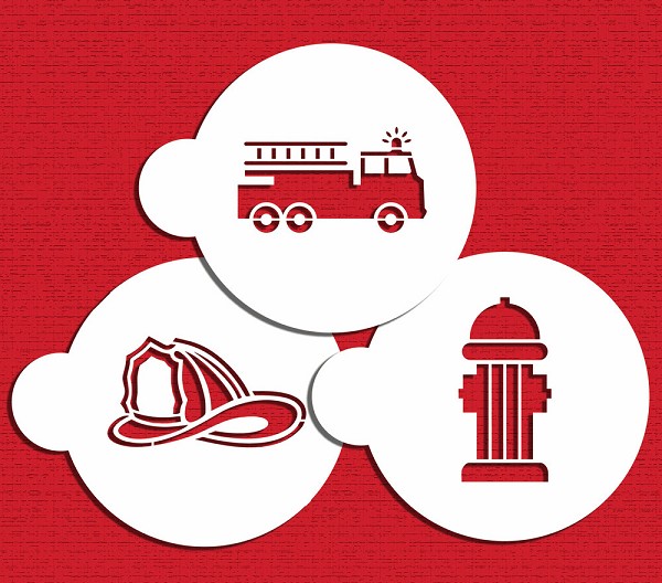 Stencil Firemen Cookie Set