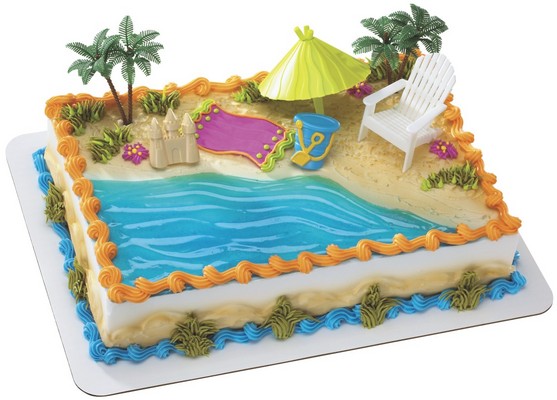 Beach Chair & Umbrella DecoSet Each