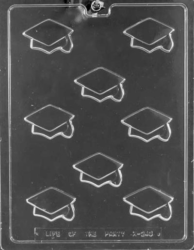 Graduation Cap Mold 8 cavity Each