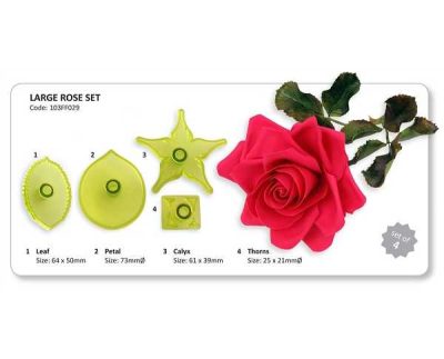 Large Rose Cutter Set of 4
