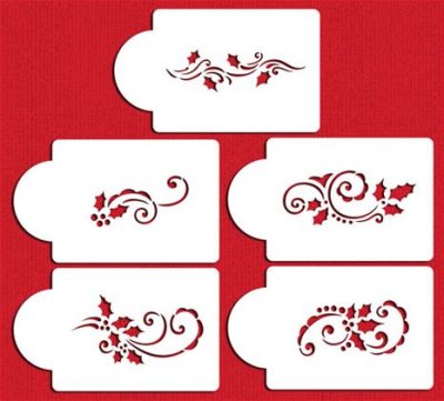 Stencil Holly & Berry Set