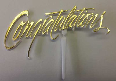 Congratulations Gold Pick 5" x 2 1/2" Each