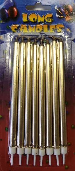 Gold Long Candles 8 count
