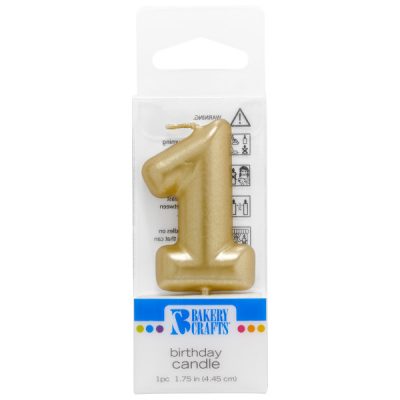 #1 Mini Gold Candle 1 3/4" Each