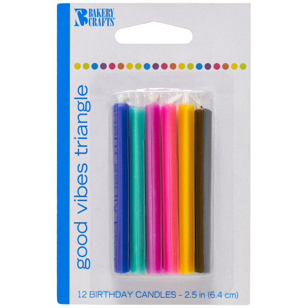 Good Vibes Triangle Candles 2 1/2" 12 count