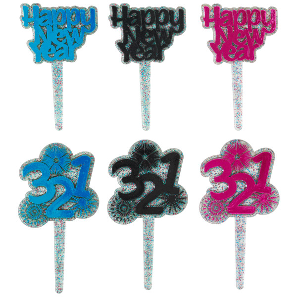 New Year's Countdown Assortment DecoPics 12 count - Image 2