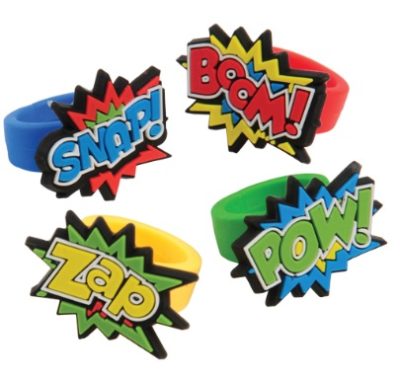 Superhero Rubber Assorted Rings 12 count