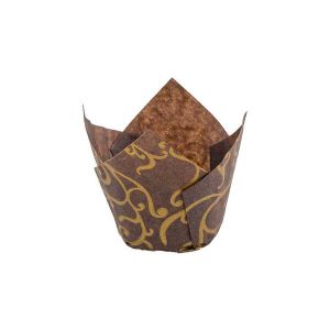 Brown Scroll Print 2″ Base  1-5/8 to 2-3/4 Approx 50 count