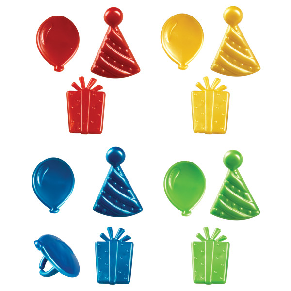 Happy Birthday Icon Rings 2" 12 count