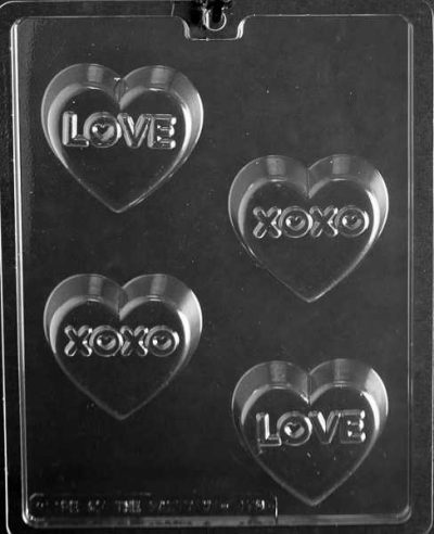 Love, XO Cookie Candy Mold 4 cavity Each