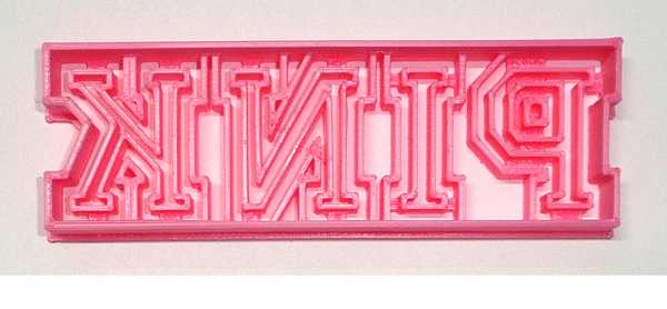 PINK Block Letters Cookie Cutter