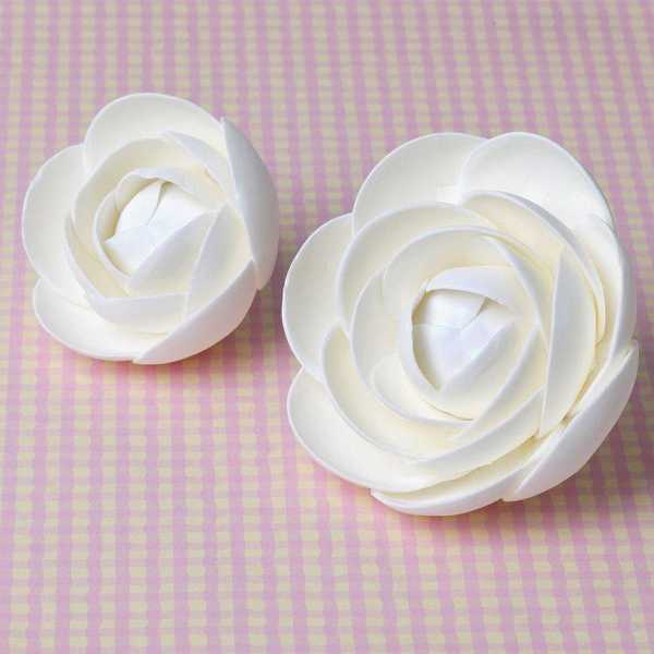 Glam Roses White 2.5", 3.5" 2 count