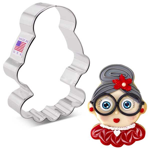 Mrs. Claus 4" x 3" Cookie Cutter Each