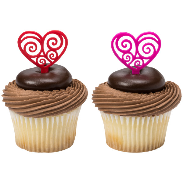 Scroll Heart Lacy DecoPics 12 count - Image 3