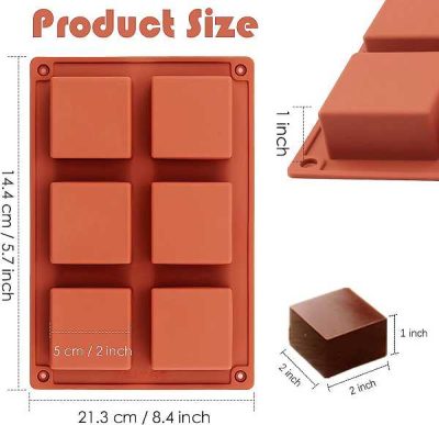 Square Silicone Mold 2" x 2" x 1" Each
