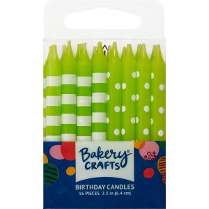 Dots & Stripes Candles Green 16 count