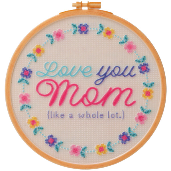 Love You Mom Cross-Stitch Easel Back Layon Each