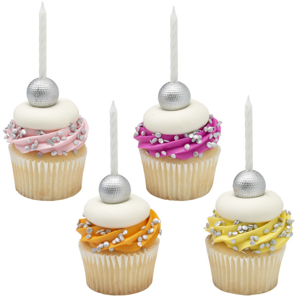 Disco Ball Candle Holders w/candles - Image 3