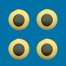 Royal Icing Eyes Yellow 7/16" 24 Count