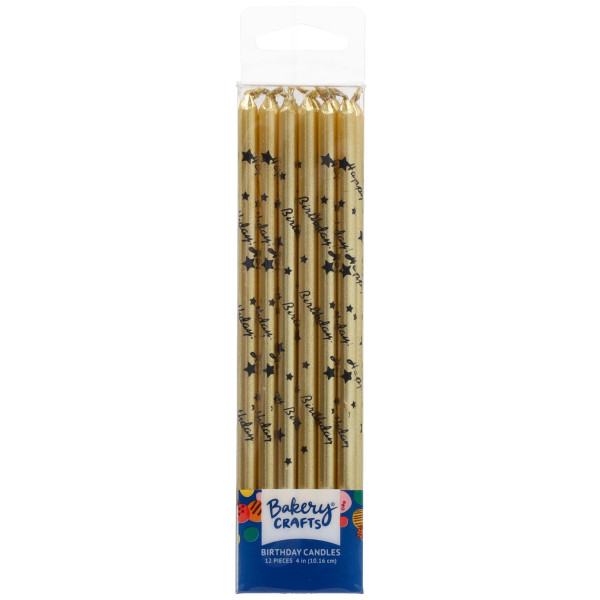 Gold with Black Happy Birthday Print 12 Candles