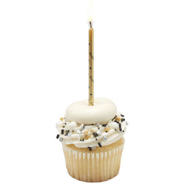 Gold with Black Happy Birthday Print 12 Candles - Image 3