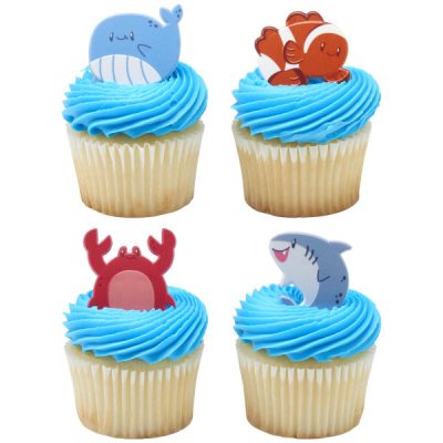 Beach Buddies Cupcake Rings 12 Count