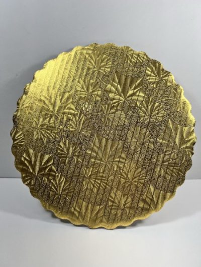 9" Gold Scalloped Circles Each