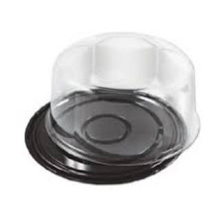 9″ Round Cake Dome and Black Base Set