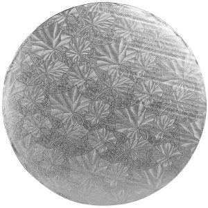 10″ Round x 1/4″ Silver Cake Board Each