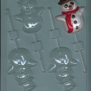 Snowman Sucker Mold 4 cavity Each
