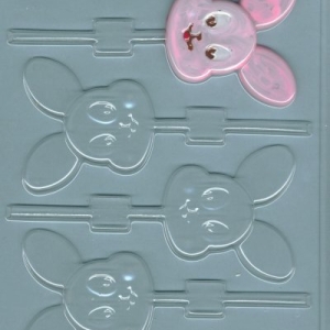 Flat Baby Bunny Sucker 4 cavity Each