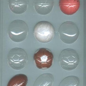 Sports Ball Assorted Mold 12 cavity Each