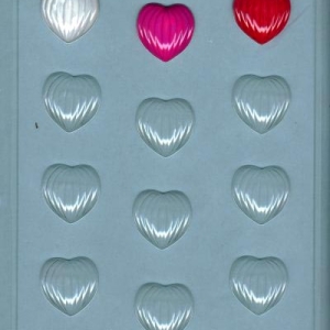 Groved Hearts Candy Mold 12 cavity Each