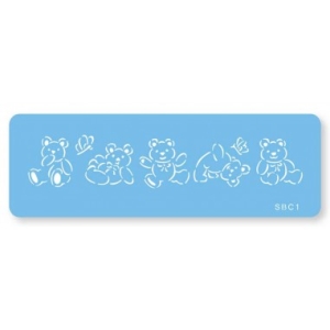 Stencil Tumbling Teddies 7″ x 1.5″