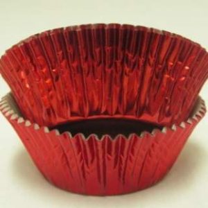 Mini Red Foil Cups 1 1/4″ Base x 7/8″ Wall approx 100