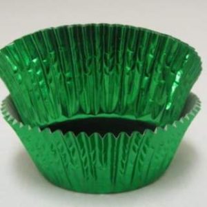 Green Foil Mini Cups 1 1/4″ Base x 3/4″ Wall approx 100