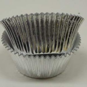 Jumbo Silver Foil Cups 2 1/2″ Base  x 1 7/8″ Wall approx 100