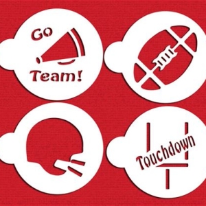 Stencil Large Football Cookie 4 count