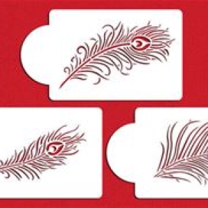 Stencil Peacock Feather Set