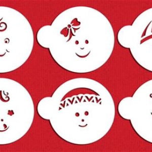 Stencil Baby Faces 6 count