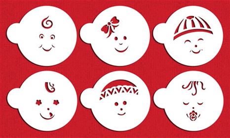 Stencil Baby Faces 6 count