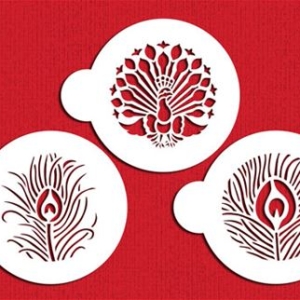 Stencil Peacock Cookie Set