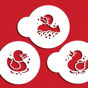Stencil Mini Rubber Duck Set 3 count