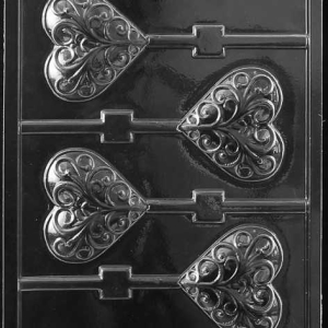 Heart Swirl Sucker Mold 4 CavityEach
