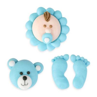 Baby Blue Set Royal Icing 1/2"-1  1/4" 8 count